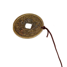 Windchime with 3 Brass Bells and a Chinese Lucky Coin