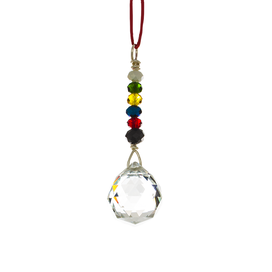 Hanging Crystal for Protection/Safety in the Car - 6-True Colors -Feng Shui - 20 mm - Sandra Jeffs
