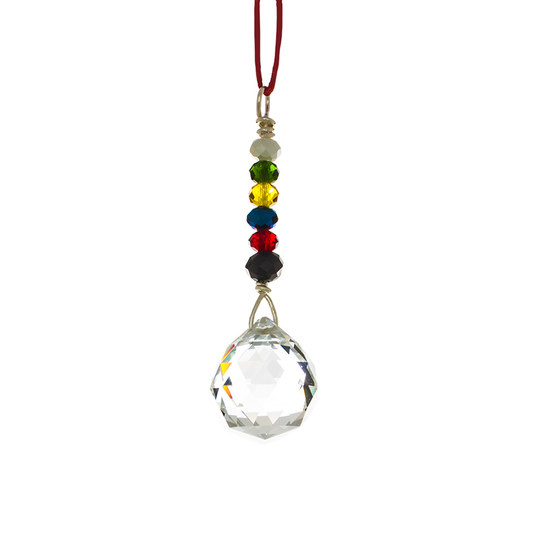 Hanging Crystal for Protection/Safety in the Car - 6-True Colors -Feng Shui -  20 mm - Sandra Jeffs