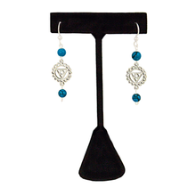 Turquoise Throat Chakra Earrings in Antique Stiler