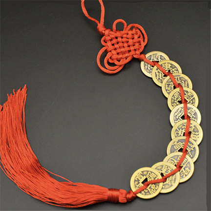 9-Coin Feng Shui Prosperity Knot Amulet