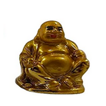 Laughing Buddha Gold Statues for Good Luck & Prosperity-Good Feng Shui
