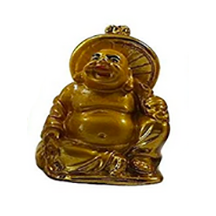 Laughing Buddha Gold Statues for Good Luck & Prosperity-Good Feng Shui