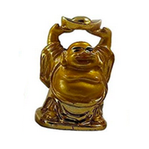 Laughing Buddha Gold Statues for Good Luck & Prosperity-Good Feng Shui