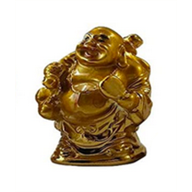 Laughing Buddha Gold Statues for Good Luck & Prosperity-Good Feng Shui