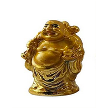 Laughing Buddha Gold Statues for Good Luck & Prosperity-Good Feng Shui