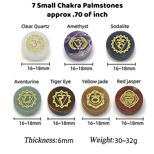 Chakra Gemstones Imprinted with Each Chakra Symbol