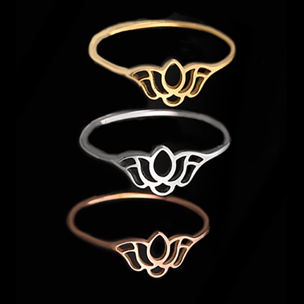 Lotus Ring in Stainless Steel - Rose, Silver, and Gold Colored