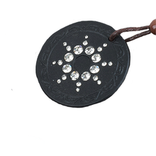 Quantum Sclar Ion Lava Pendant on Adjustable Cord Necklace with Dharma Wheel Symbol