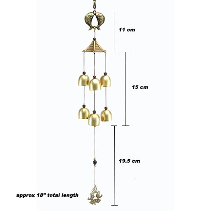 Windchime with a Dragon or Fish Motif and 6 bells-great Feng Shui