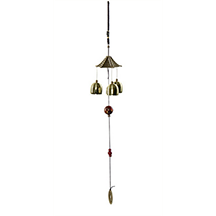 Wind chimes with bronze Bells and a Good Luck Chinese Coin- Feng Shui