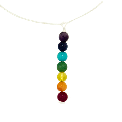 Chakra Bead drop Pendant on Sterling Silver Chain Necklace