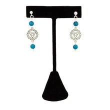 Turquoise Throat Chakra Earrings in Antique Stiler