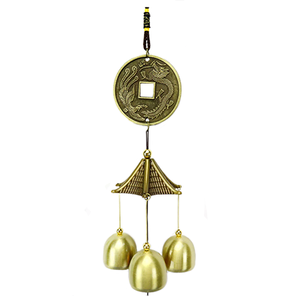 Windchime with a Dragon or Fish Motif and 6 bells-great Feng Shui