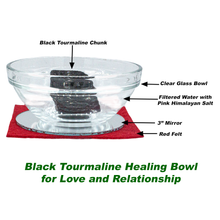 Black Tourmaline Healing Feng Shui Bowl for Love and Relationships