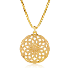 Flower of Life Doubled Pendant on Cable Chain Necklace