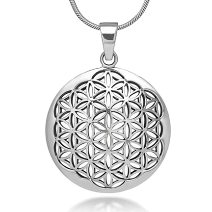 Flower of Life on a border -small- Pendant Necklace
