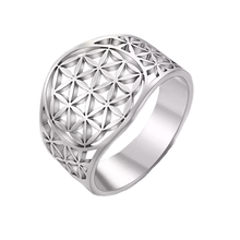 Flower Of Life Mandala Ring in Steel