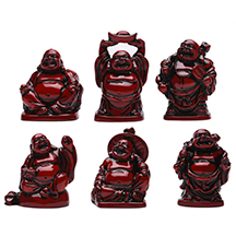 Laughing Buddha Red Statues for Good Luck & Prosperity-Good Feng Shui