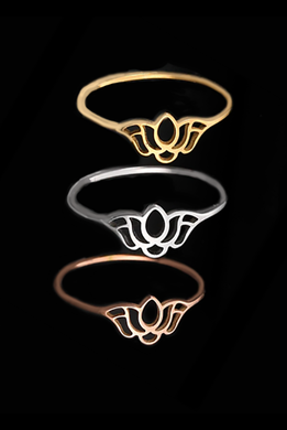Lotus Ring in Stainless Steel - Rose, Silver, and Gold Colored