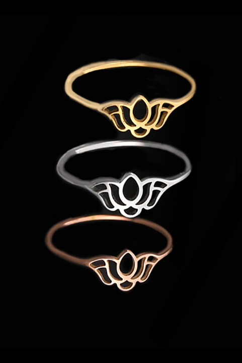 Lotus Ring in Stainless Steel - Rose, Silver, and Gold Colored